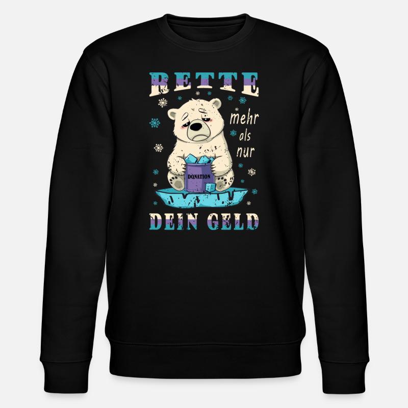 Eisbären Retten - Stanley/Stella Unisex Bio-Sweatshirt CHANGER  - Schwarz