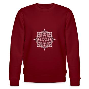 Blume Mandala - Stanley/Stella Unisex Bio-Sweatshirt CHANGER  - Burgunderrot - Vorne - Nik (191cm) & Marisol (170cm)