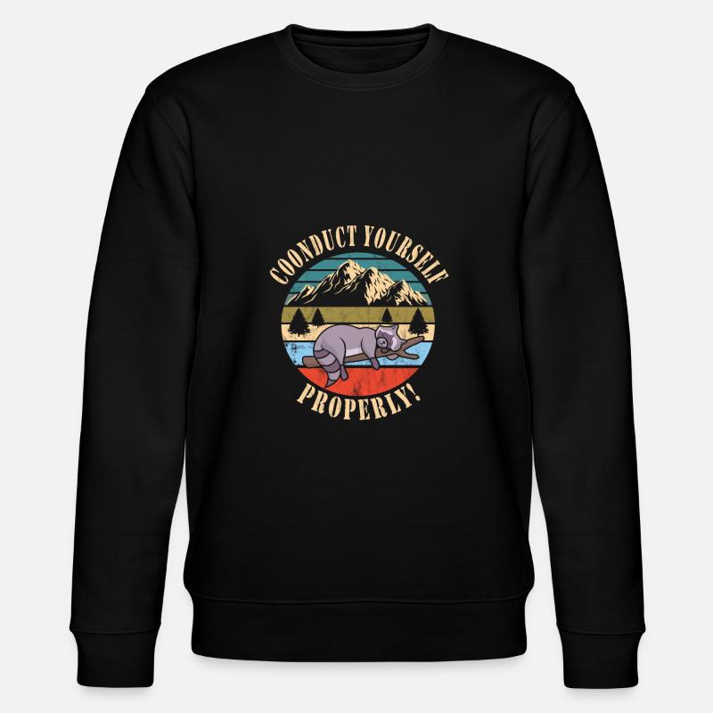 Waschbär - Stanley/Stella Unisex Bio-Sweatshirt CHANGER  - Schwarz