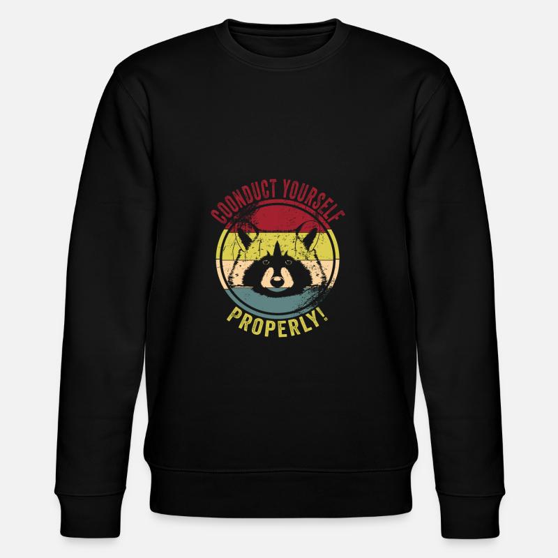 Waschbär - Stanley/Stella Unisex Bio-Sweatshirt CHANGER  - Schwarz