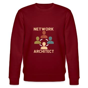 Network Engineer - Stanley/Stella CHANGER Unisex Organic Sweatshirt - burgundy - Front - Nik (191cm) & Marisol (170cm)