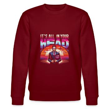 Psychologist - Stanley/Stella CHANGER Unisex Organic Sweatshirt - burgundy - Front - Nik (191cm) & Marisol (170cm)