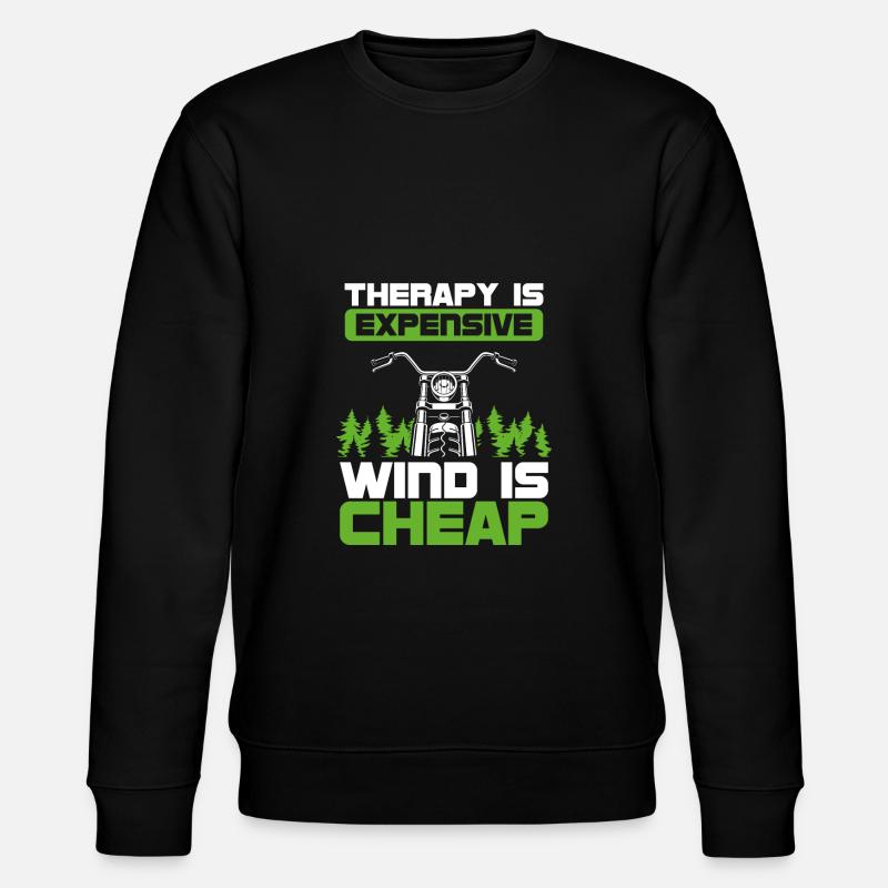 Biker wind is cheap - Stanley/Stella CHANGER Unisex Organic Sweatshirt - black