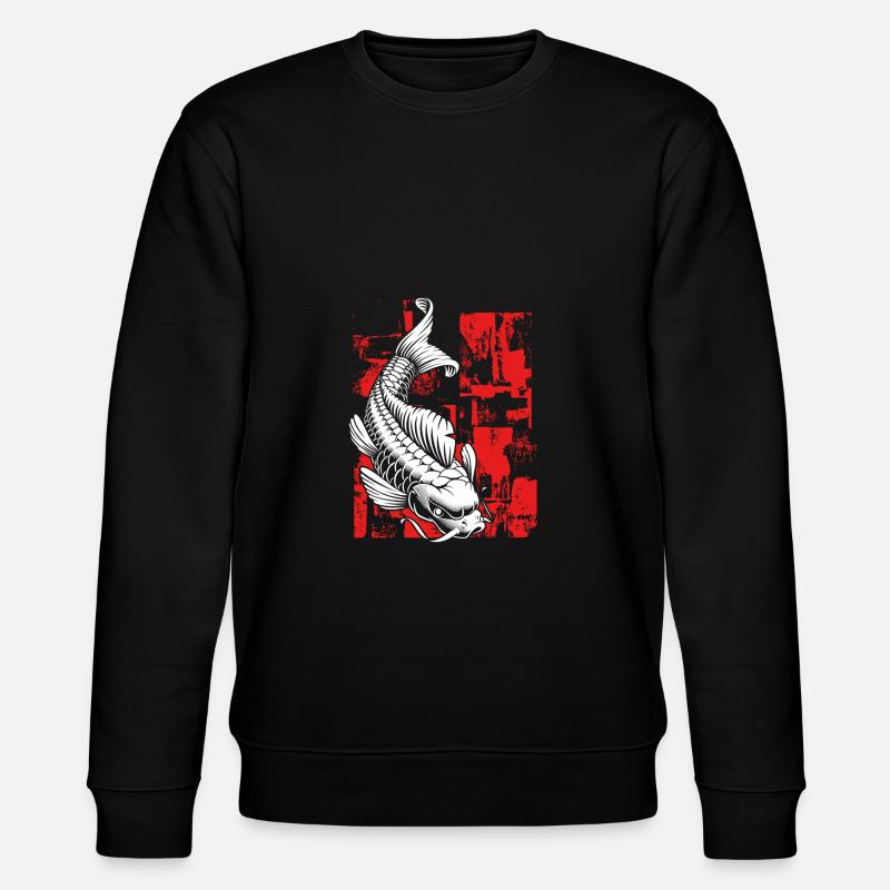 Koi blanc avec rouge - Sweat bio CHANGER Stanley/Stella Unisexe - noir