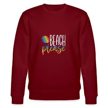 Beach Please - Stanley/Stella CHANGER Unisex Organic Sweatshirt - burgundy - Front - Nik (191cm) & Marisol (170cm)