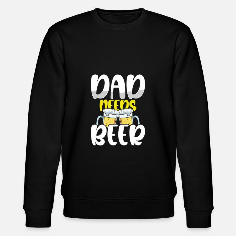 Papa Braucht Bier - Stanley/Stella Unisex Bio-Sweatshirt CHANGER  - Schwarz