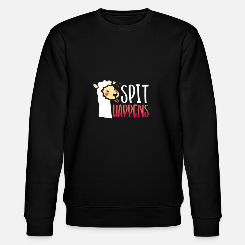 Spit Passes Llama - Stanley/Stella CHANGER Unisex Organic Sweatshirt - black