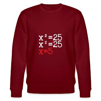 Le résultat de X est 5 - Sweat bio CHANGER Stanley/Stella Unisexe - bordeaux - Devant - Nik (191cm) & Marisol (170cm)