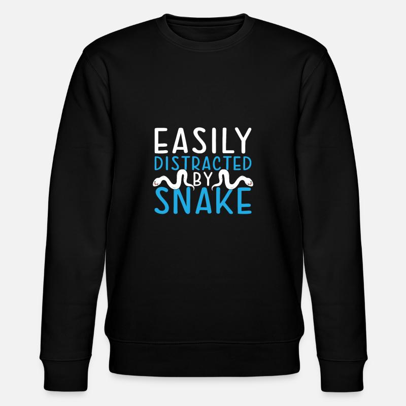 Easily distracted by snake - Stanley/Stella CHANGER Unisex Organic Sweatshirt - black