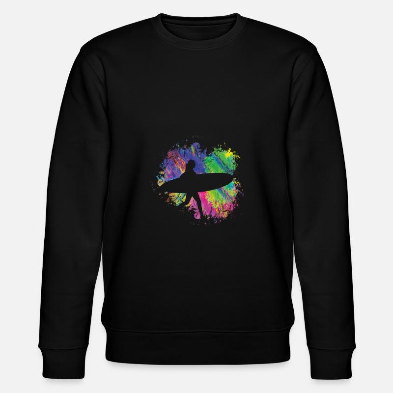 Sommersurfer Mit Brett - Stanley/Stella Unisex Bio-Sweatshirt CHANGER  - Schwarz