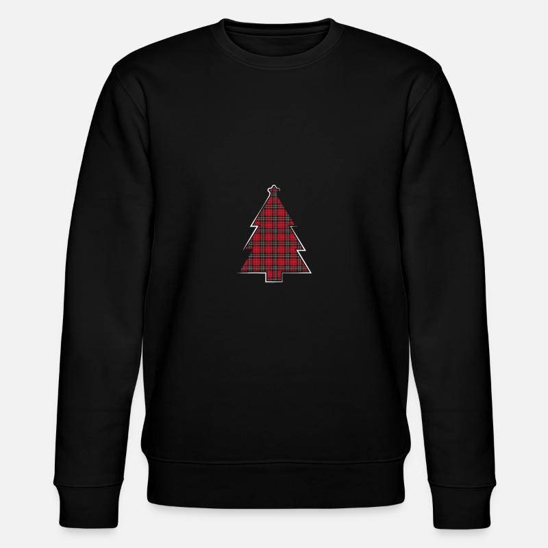 Roter karo Weihnachtsbaum - Stanley/Stella Unisex Bio-Sweatshirt CHANGER  - Schwarz