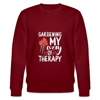 My therapy path - Stanley/Stella CHANGER Unisex Organic Sweatshirt - burgundy - Front - Nik (191cm) & Marisol (170cm)