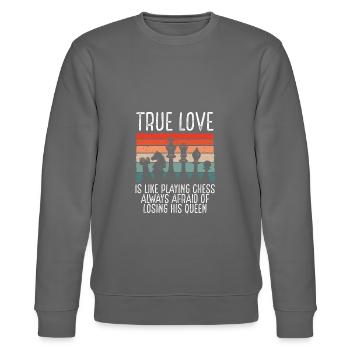 Wahre Liebe Ist Schach retro - Stanley/Stella Unisex Bio-Sweatshirt CHANGER  - Burgunderrot - Vorne - Nik (191cm) & Marisol (170cm)