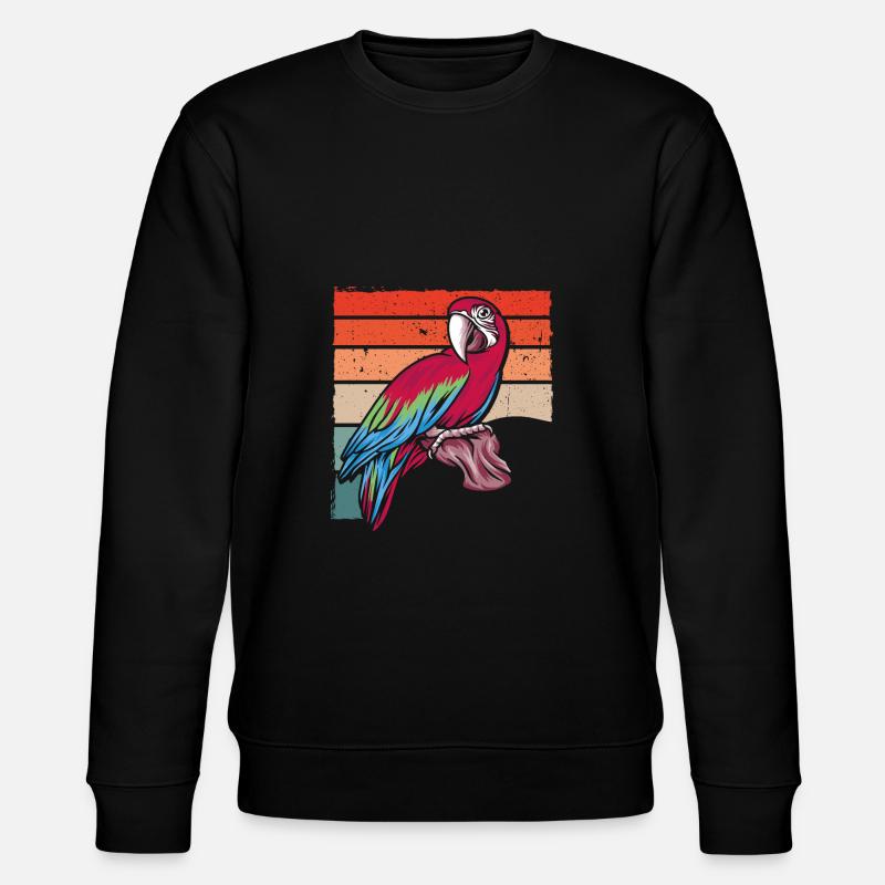 Perroquet millésimé sur une branche - Sweat bio CHANGER Stanley/Stella Unisexe - noir