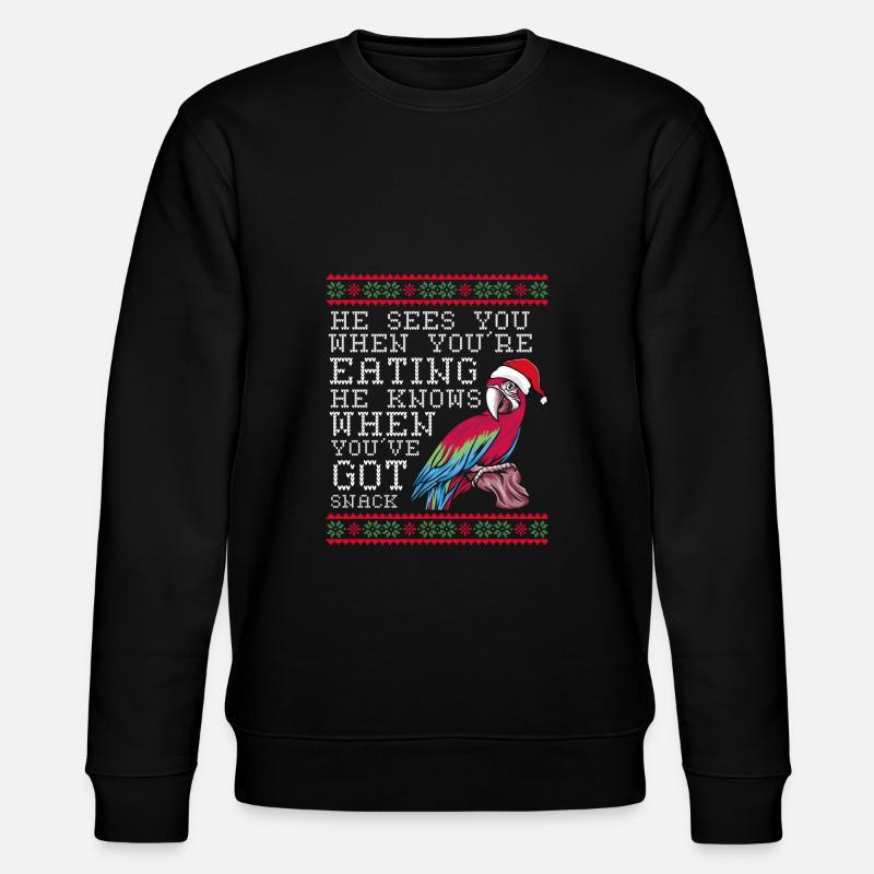 Perroquet de Noël - Sweat bio CHANGER Stanley/Stella Unisexe - noir