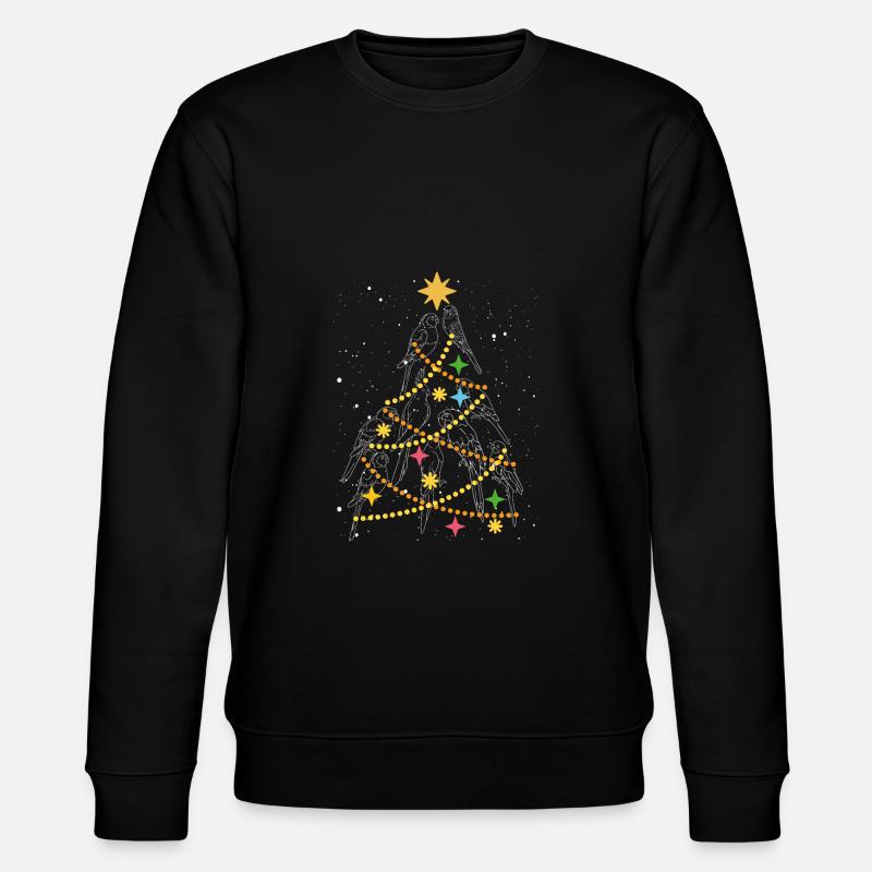 Parrots Christmas Tree - Stanley/Stella CHANGER Unisex Organic Sweatshirt - black