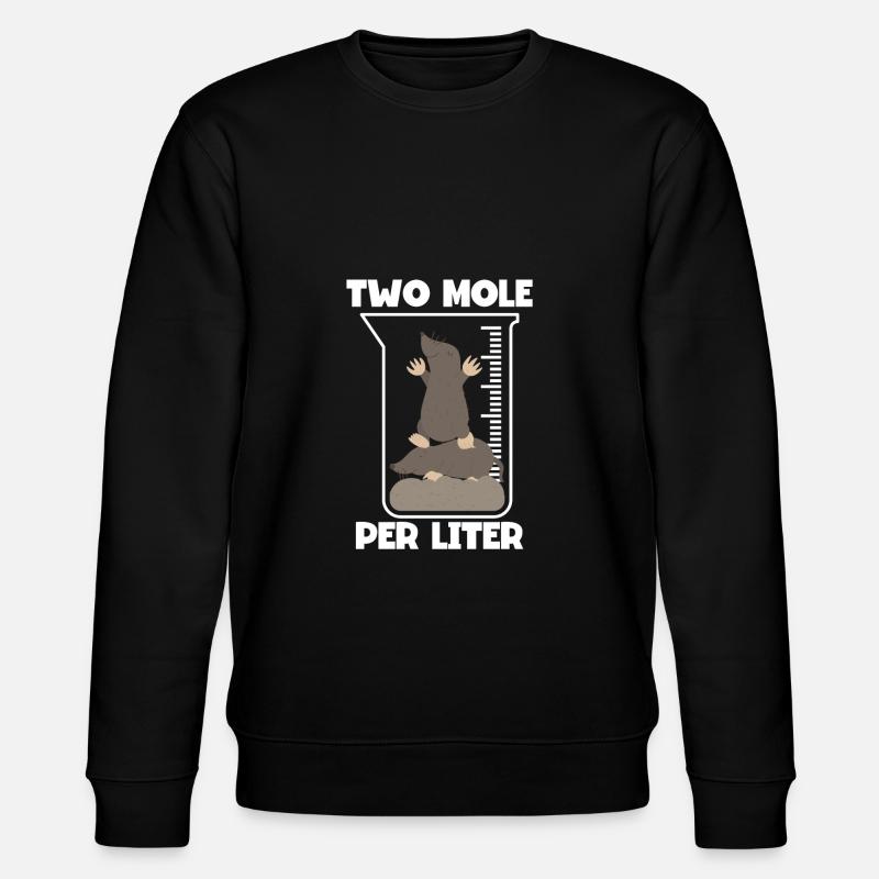 Zwei Mole Pro Liter - Stanley/Stella Unisex Bio-Sweatshirt CHANGER  - Schwarz