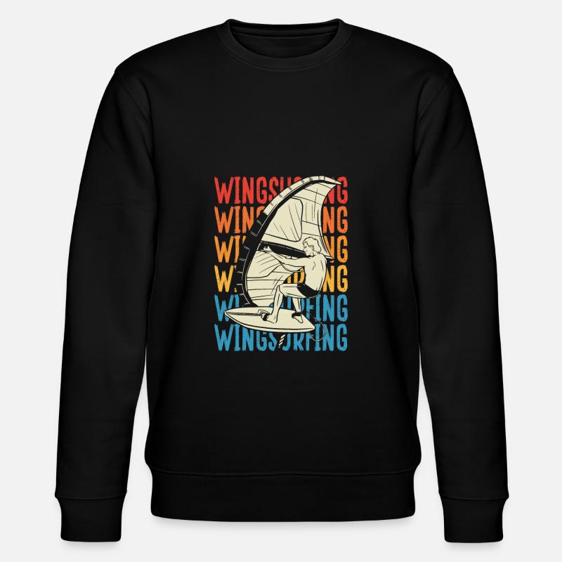 Buntes Skript Des Wingsurfing-mannes - Stanley/Stella Unisex Bio-Sweatshirt CHANGER  - Schwarz