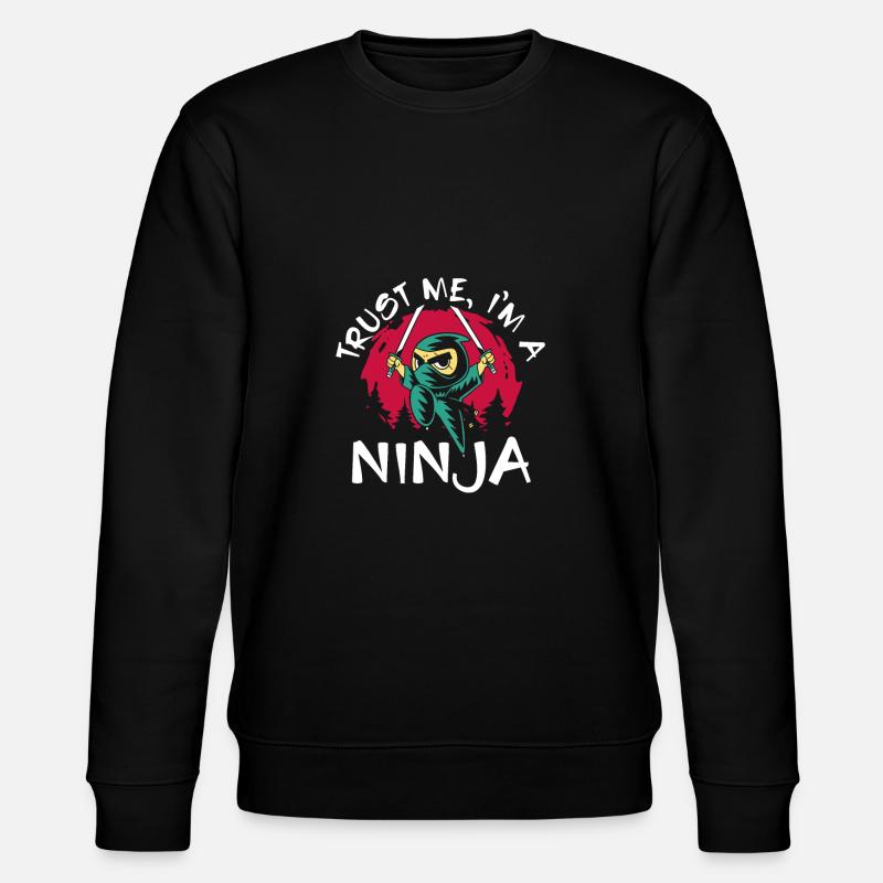 Vertraue Einem Coolen Ninja - Stanley/Stella Unisex Bio-Sweatshirt CHANGER  - Schwarz