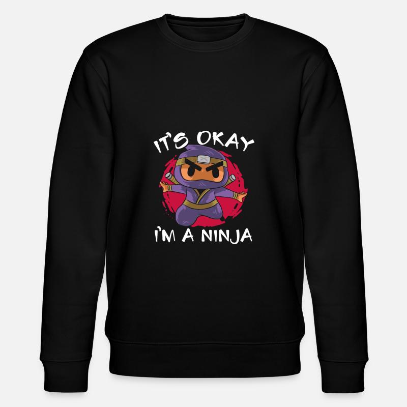 Ninja mignon fort - Sweat bio CHANGER Stanley/Stella Unisexe - noir
