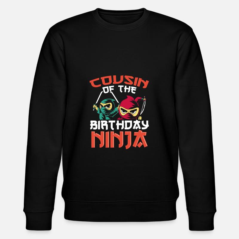 Cousin du ninja d’anniversaire - Sweat bio CHANGER Stanley/Stella Unisexe - noir