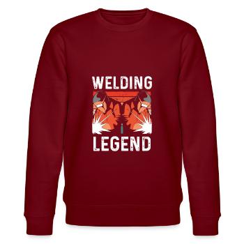 Welding legend - Stanley/Stella CHANGER Unisex Organic Sweatshirt - burgundy - Front - Nik (191cm) & Marisol (170cm)
