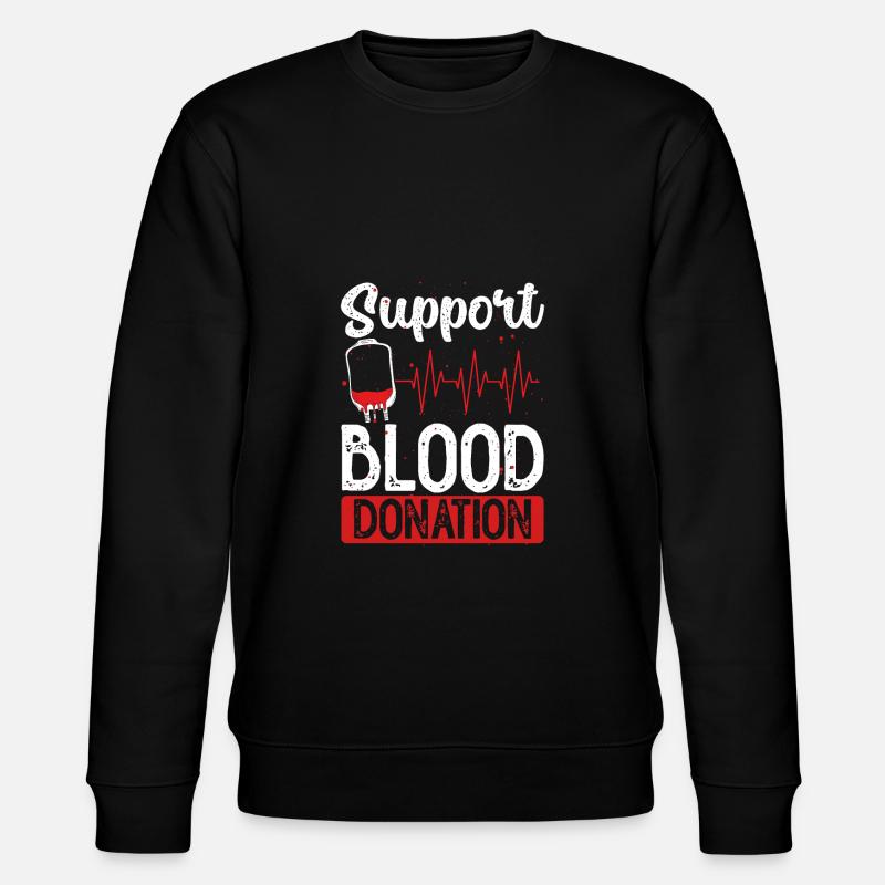 Support blood donation - Stanley/Stella CHANGER Unisex Organic Sweatshirt - black