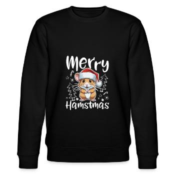 Fröhliche Hamster Weihnachten - Stanley/Stella Unisex Bio-Sweatshirt CHANGER  - Schwarz - Vorne - Nik (191cm) & Marisol (170cm)