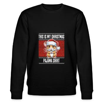 Weihnachts hamster pyjama - Stanley/Stella Unisex Bio-Sweatshirt CHANGER  - Schwarz - Vorne - Nik (191cm) & Marisol (170cm)