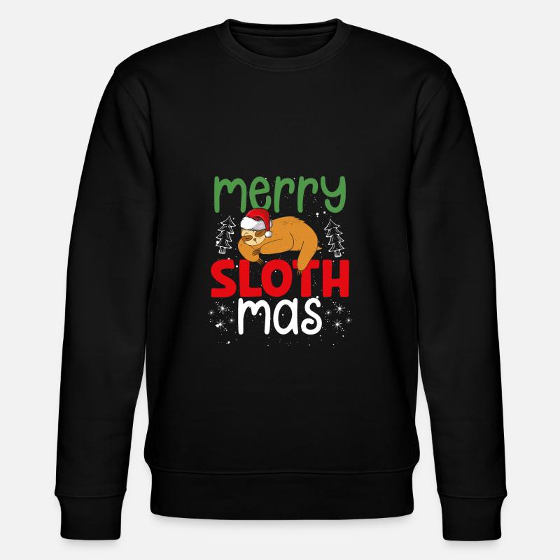 Fröhliche Slothmas - Stanley/Stella Unisex Bio-Sweatshirt CHANGER  - Schwarz