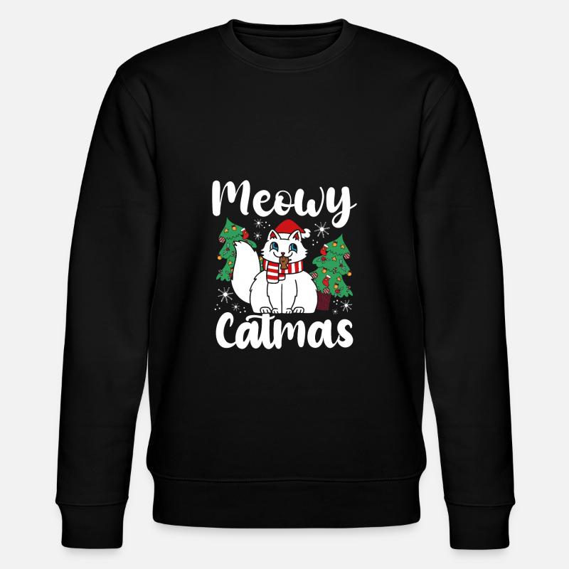 Meowy Catmas - Stanley/Stella Unisex Bio-Sweatshirt CHANGER  - Schwarz