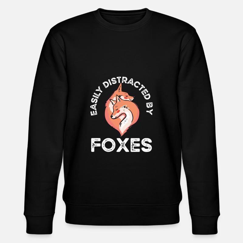 Easily distracted by foxes - Stanley/Stella CHANGER Unisex Organic Sweatshirt - black