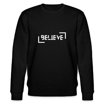Believe - Stanley/Stella Unisex Bio-Sweatshirt CHANGER  - Schwarz - Vorne - Nik (191cm) & Marisol (170cm)