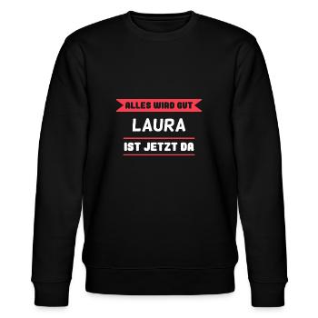 Laura Name Design für stolze Lauras - Stanley/Stella Unisex Bio-Sweatshirt CHANGER  - Schwarz - Vorne - Nik (191cm) & Marisol (170cm)