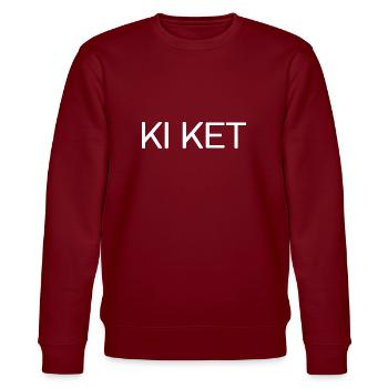 Ki ket des Dialekts - Stanley/Stella Unisex Bio-Sweatshirt CHANGER  - Burgunderrot - Vorne - Nik (191cm) & Marisol (170cm)