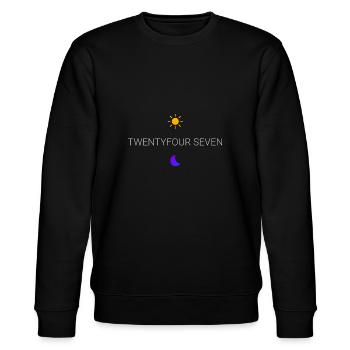 Harte Arbeit Twentyfourseven Design für stolze - Stanley/Stella Unisex Bio-Sweatshirt CHANGER  - Schwarz - Vorne - Nik (191cm) & Marisol (170cm)