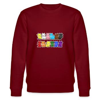 Pride Progress Flag Cow Equality - Stanley/Stella CHANGER Unisex Organic Sweatshirt - burgundy - Front - Nik (191cm) & Marisol (170cm)