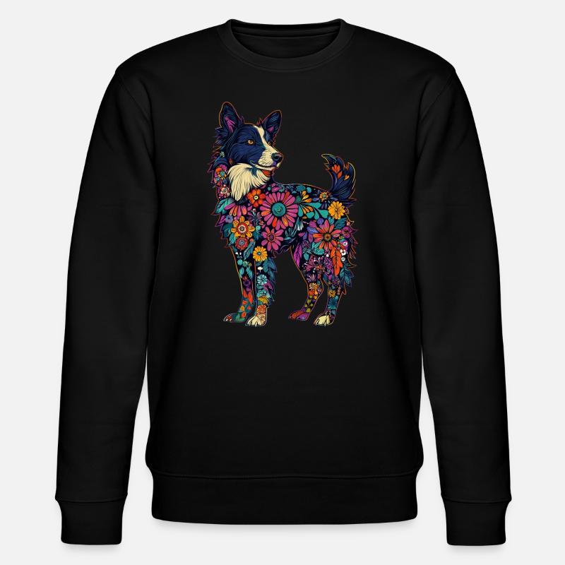 Border Collie - Stanley/Stella Unisex Bio-Sweatshirt CHANGER  - Schwarz