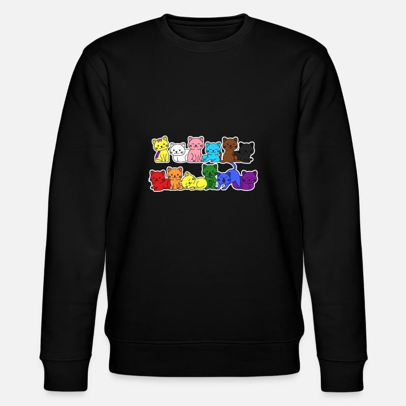 Pride Progress Flag Kat for ligestilling - Stanley/Stella økologisk unisex-sweatshirt CHANGER  - sort