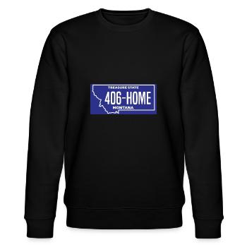 406 Home Montana Kartendesign für stolze Montaner - Stanley/Stella Unisex Bio-Sweatshirt CHANGER  - Schwarz - Vorne - Nik (191cm) & Marisol (170cm)