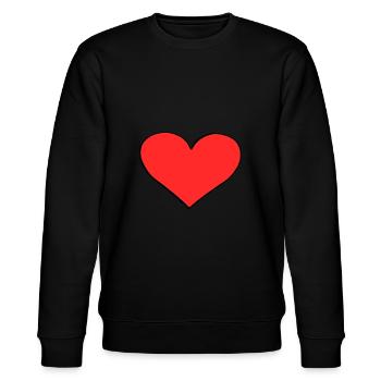 Coeur rouge - Sweat bio CHANGER Stanley/Stella Unisexe - noir - Devant - Nik (191cm) & Marisol (170cm)