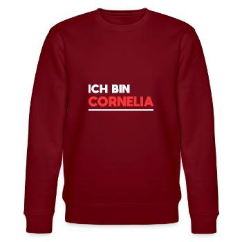 Cornelia Name Spruch für stolze Cornelias - Stanley/Stella Unisex Bio-Sweatshirt CHANGER  - Burgunderrot - Vorne - Nik (191cm) & Marisol (170cm)