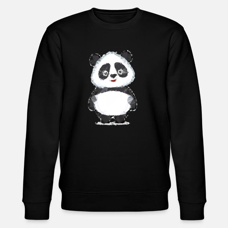 Panda Polygon - Stanley/Stella Unisex Bio-Sweatshirt CHANGER  - Schwarz