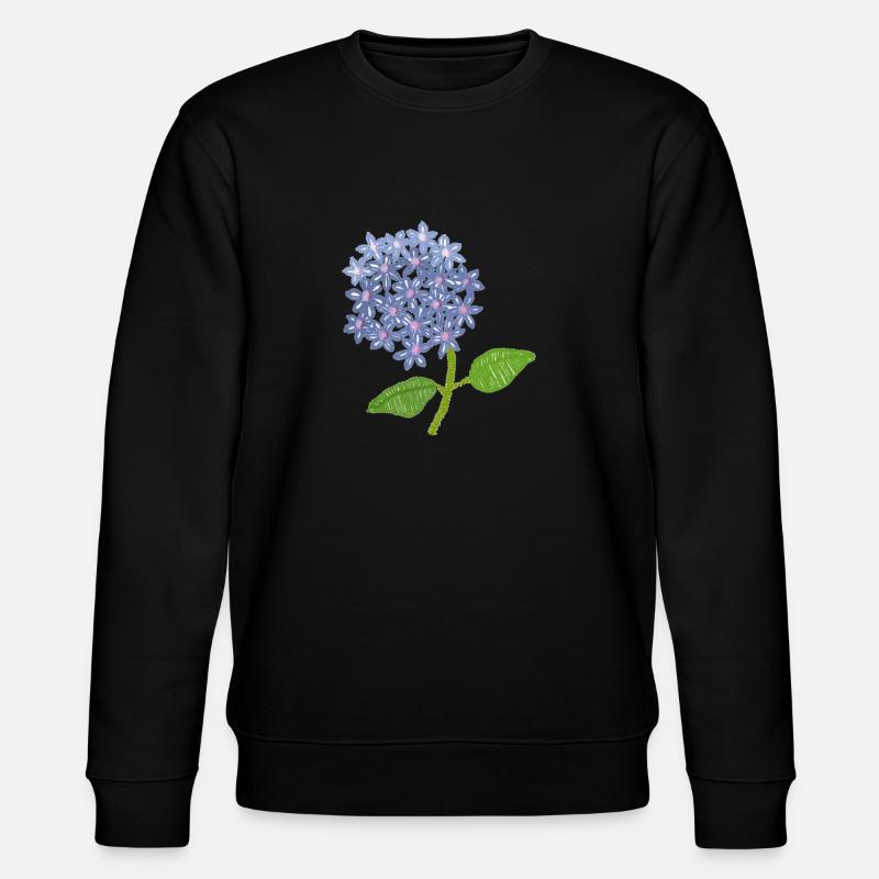 gestickte Hortensie - Stanley/Stella Unisex Bio-Sweatshirt CHANGER  - Schwarz