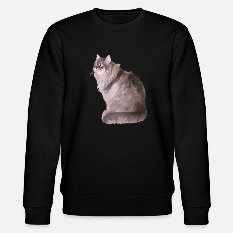 Katze - Stanley/Stella Unisex Bio-Sweatshirt CHANGER  - Schwarz