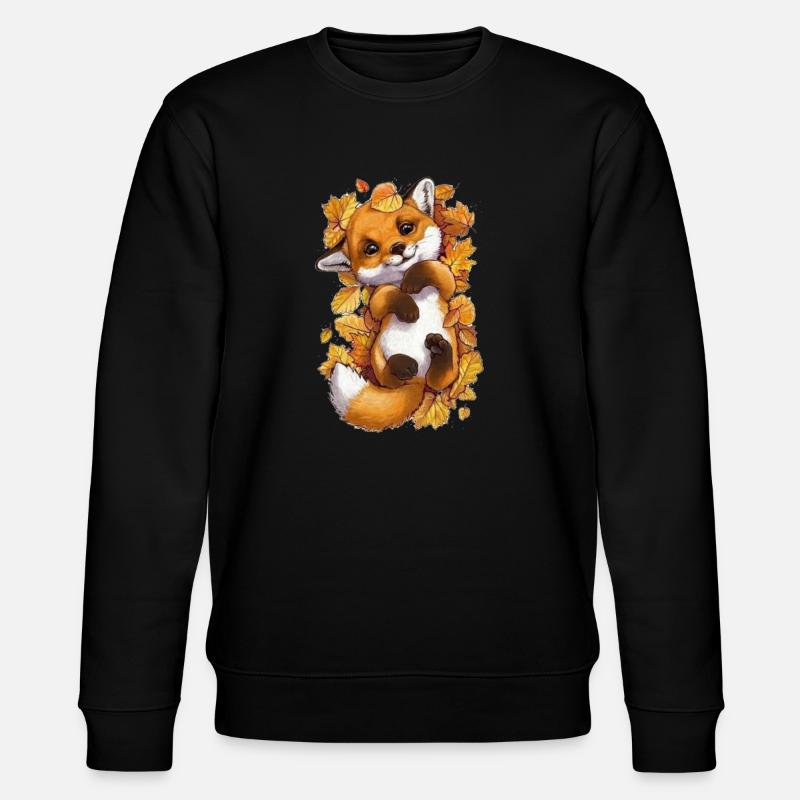 Cute baby fox - Stanley/Stella Unisex Bio-Sweatshirt CHANGER  - Schwarz