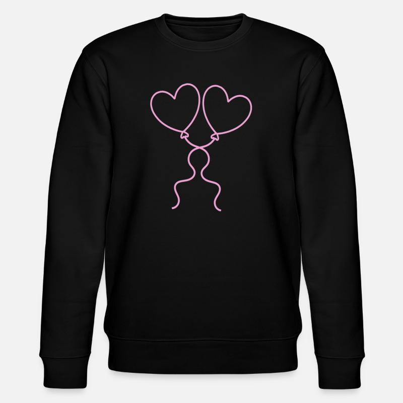Herz rosa Ballon Luftballon - Stanley/Stella Unisex Bio-Sweatshirt CHANGER  - Schwarz