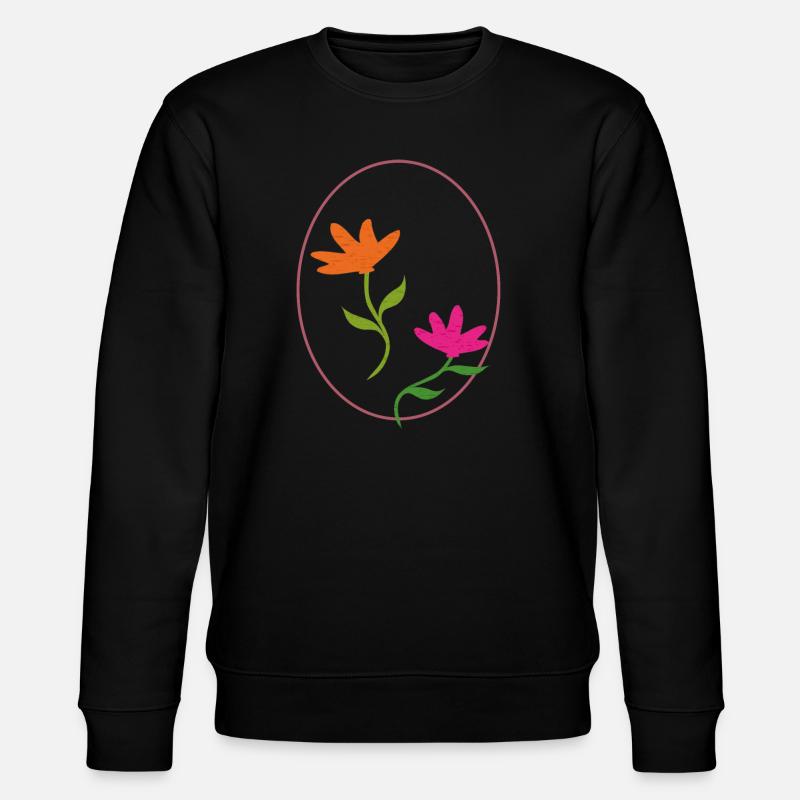 Easter egg with two flowers - Stanley/Stella CHANGER Unisex Organic Sweatshirt - black