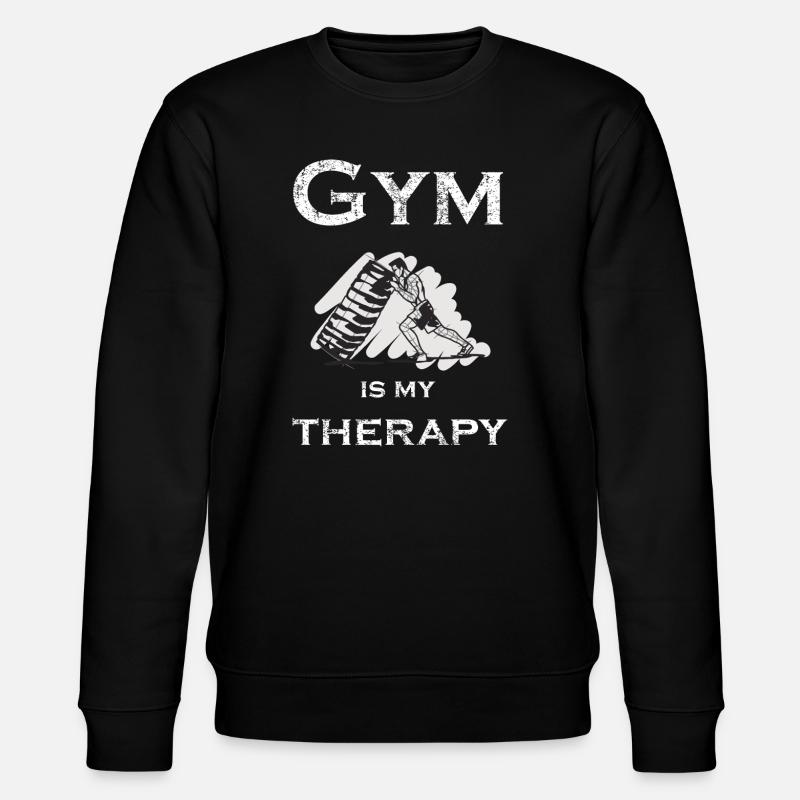 GYM IS MY THERAPY - Stanley/Stella Unisex Bio-Sweatshirt CHANGER  - Schwarz