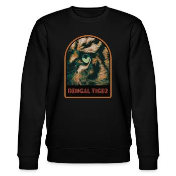 Tiger's Eye in Close-up – Intense Illustration - Stanley/Stella CHANGER Unisex Organic Sweatshirt - black - Front - Nik (191cm) & Marisol (170cm)
